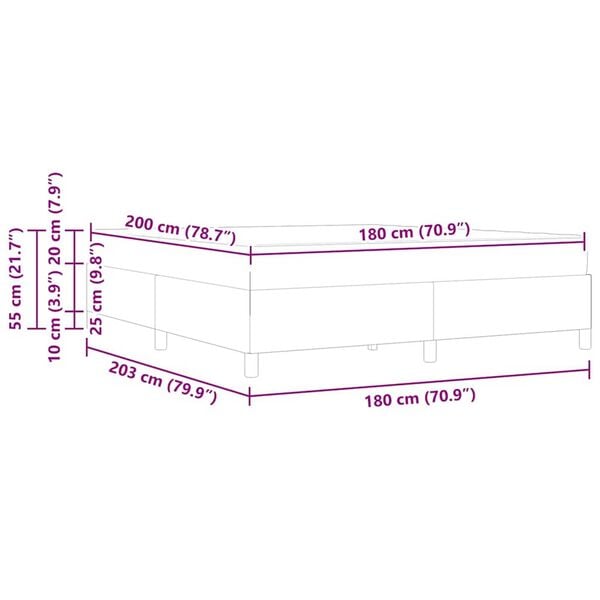 vidaXL Σκελετός κρεβατιού με στρώμα Μαύρο 180 x 200 cm Τεχνητό δέρμα