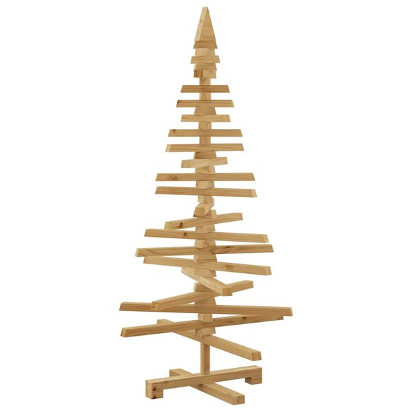 vidaXL Ξύλινο Χριστουγεννιάτικο Δέντρο Καφέ 120 cm Μασίφ ξύλο πεύκου