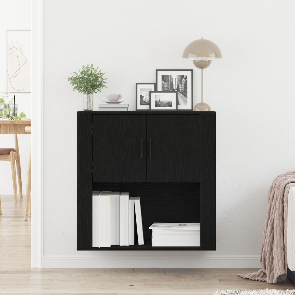 vidaXL Ντουλάπι Τοίχου Μαύρης Βελανιδιάς 80x33x80 εκ. Επεξεργασμένο Ξύλο