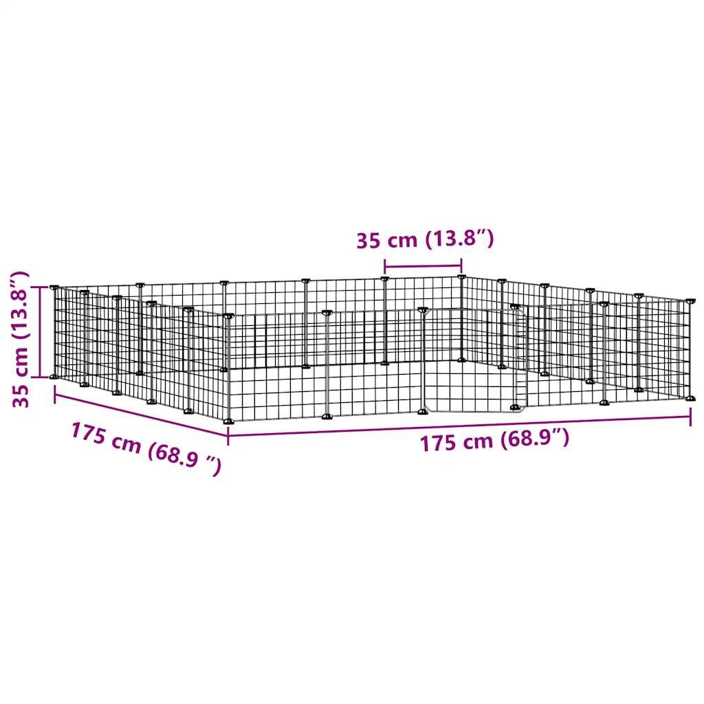 vidaXL Κλουβί Κατοικίδιων με 20 Πάνελ + Πόρτα Μαύρο 35 x 35εκ Ατσάλινο