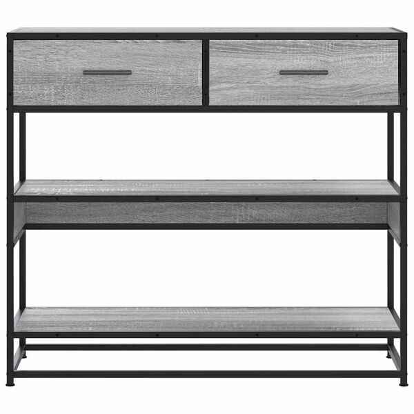 vidaXL Τραπέζι κονσόλας Γκρίζο Σονόμα 90x35x80 cm Ξύλινη κατασκευή