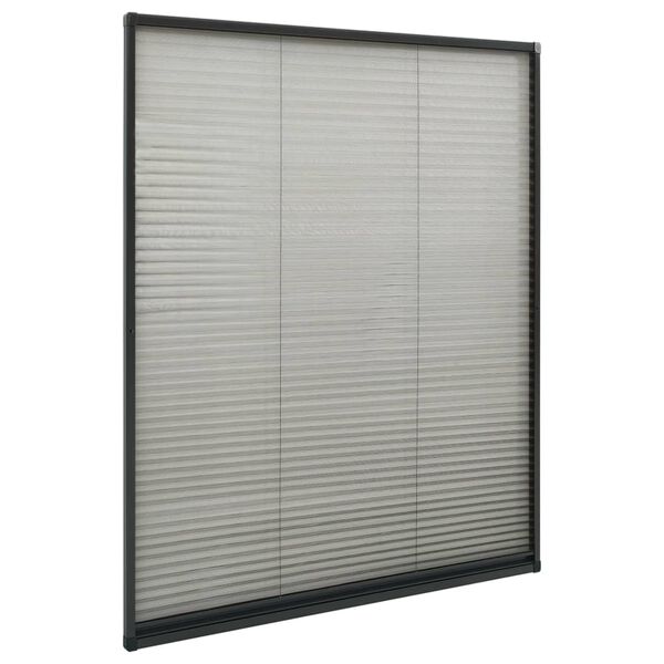 vidaXL Σήτα Παραθύρου Πλισέ Ανθρακί 120 x 160 εκ. από Αλουμίνιο