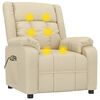 vidaXL Πολυθρόνα Μασάζ Ηλεκτρική Κρεμ Υφασμάτινη