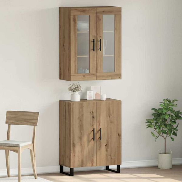 vidaXL Highboard 2 pcs artisan &delta;&rho;&upsilon;&sigmaf; &Epsilon;&pi;&epsilon;&xi;&epsilon;&rho;&gamma;&alpha;&sigma;&mu;έ&nu;&omicron; &xi;ύ&lambda;&omicron;