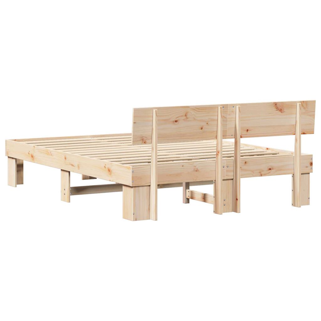 vidaXL Σκελετός Κρεβατιού Καφέ 140 x 200 cm Συμπαγές ξύλο πεύκου