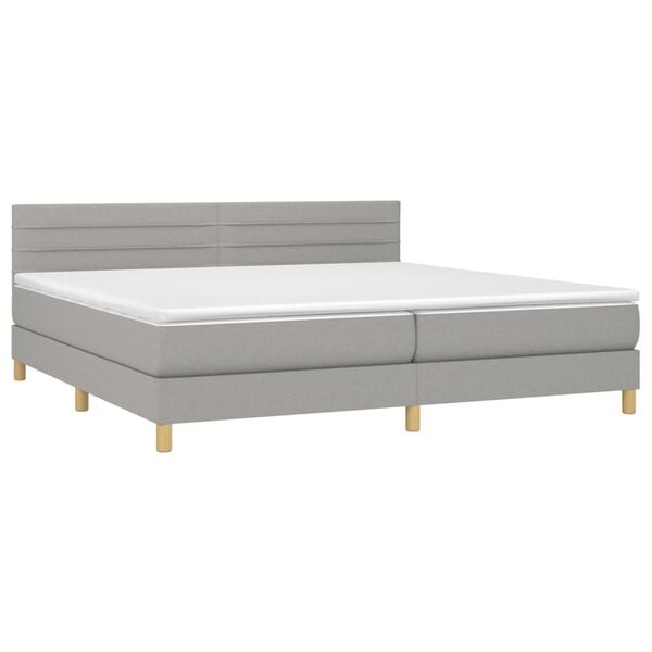 vidaXL &Kappa;&rho;&epsilon;&beta;ά&tau;&iota; Boxspring &mu;&epsilon; &Sigma;&tau;&rho;ώ&mu;&alpha; & LED &Alpha;&nu;.&Gamma;&kappa;&rho;&iota; 200x200&epsilon;&kappa;. &Upsilon;&phi;&alpha;&sigma;&mu;ά&tau;&iota;&nu;&omicron;