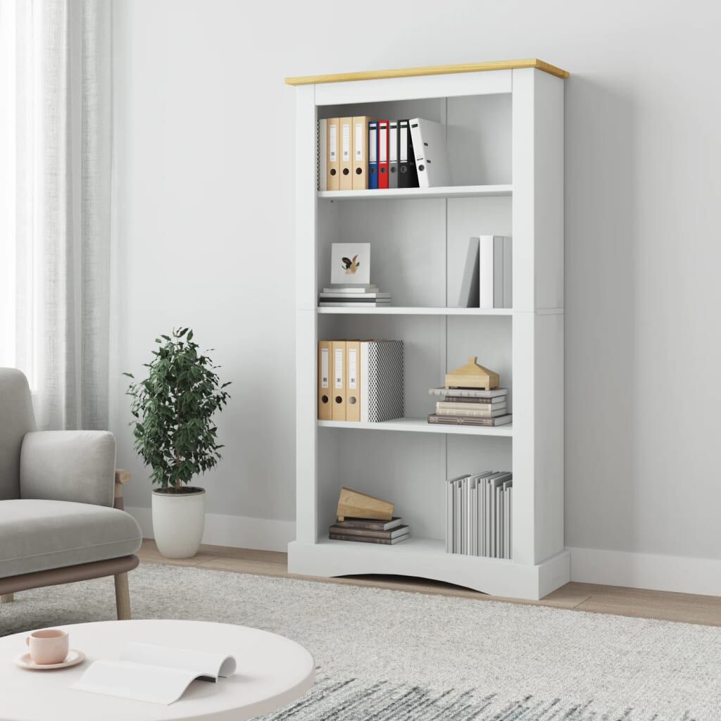 vidaXL Βιβλιοθήκη 4 Επ. Μεξικ. Στιλ Corona Λευκό 80x29x150 εκ.