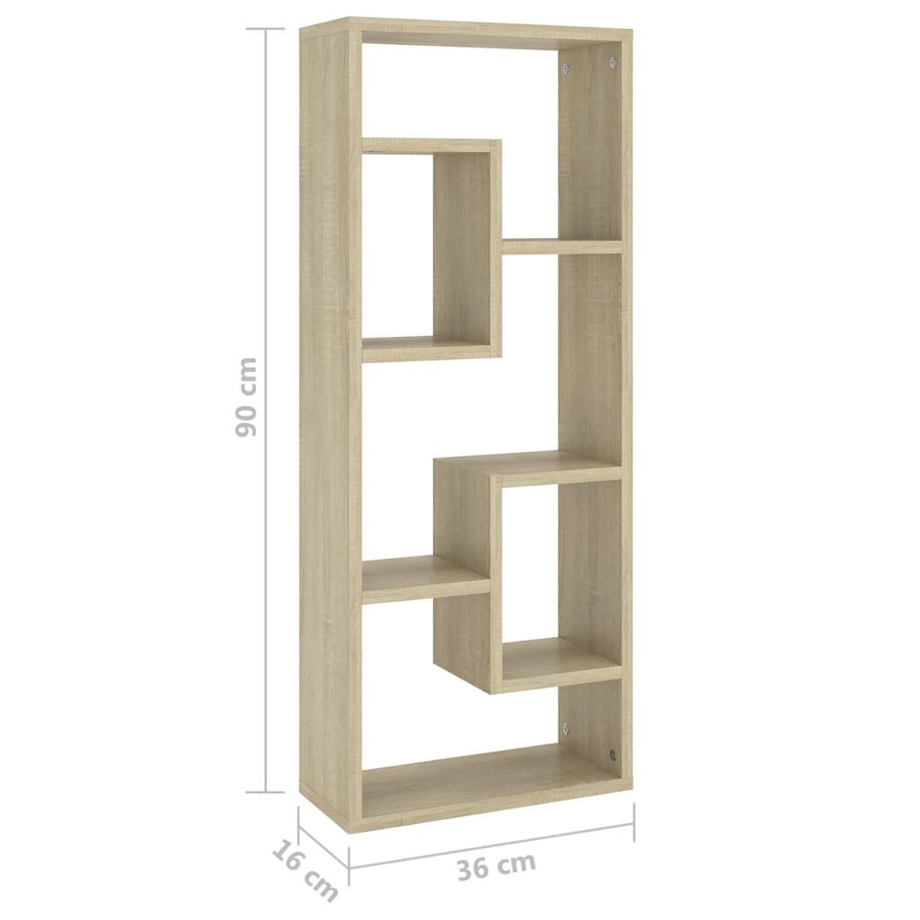 vidaXL Ραφιέρα Τοίχου Sonoma Δρυς 36x16x90 εκ. από Επεξεργασμένο Ξύλο
