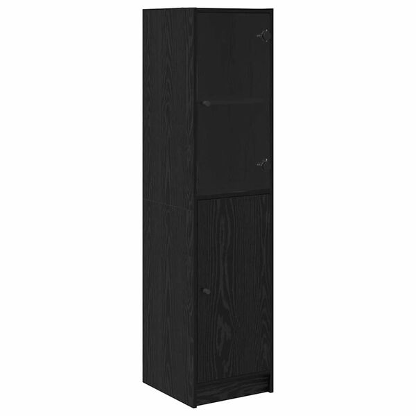 vidaXL Highboard &Mu;&alpha;ύ&rho;&eta; &Omicron;&xi;&upsilon;ά 35 x 37 x 142 &epsilon;&kappa; &Epsilon;&pi;&epsilon;&xi;&epsilon;&rho;&gamma;&alpha;&sigma;&mu;έ&nu;&omicron; &xi;ύ&lambda;&omicron;
