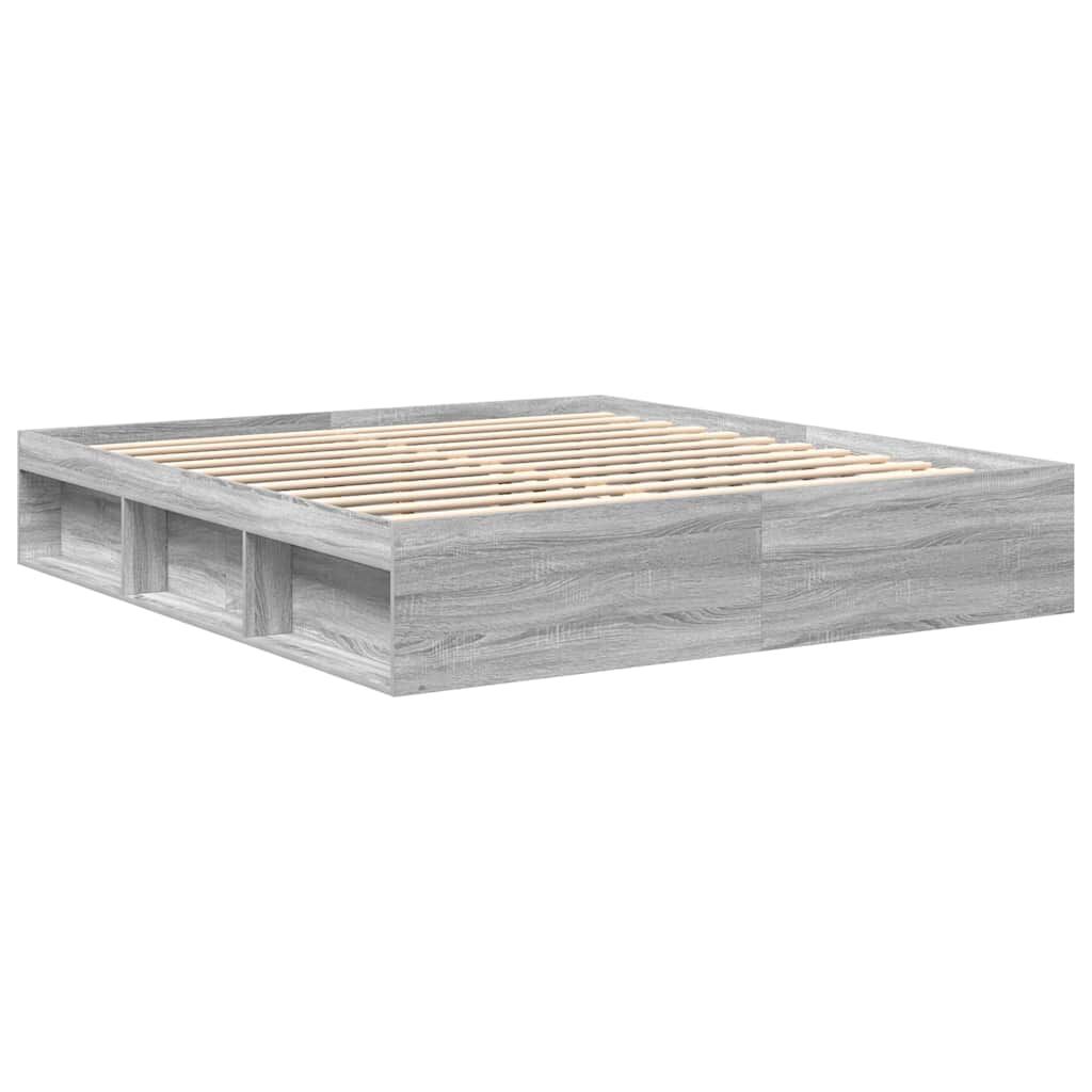 vidaXL Πλαίσιο Κρεβατιού Γκρι Sonoma 180 x 200 εκ. Super King