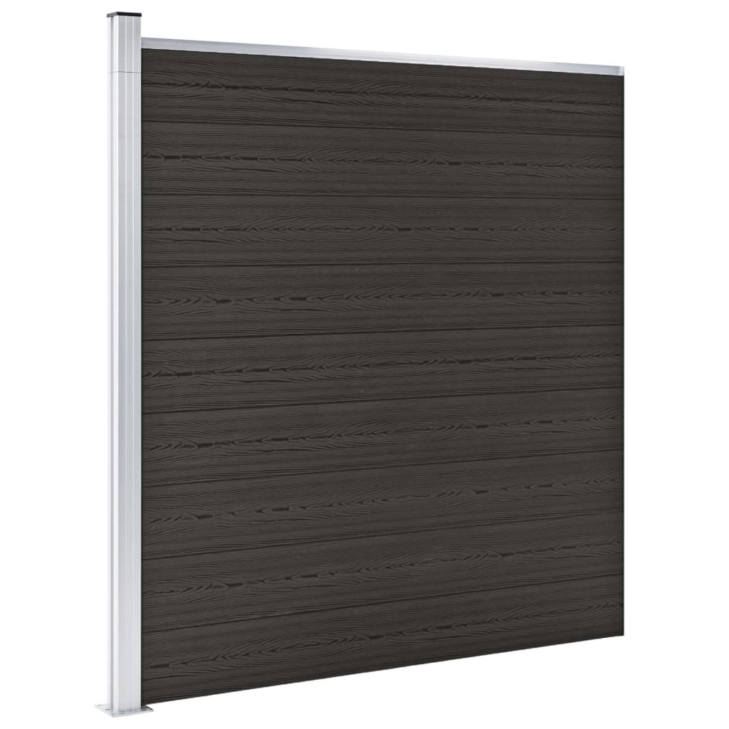 vidaXL Πάνελ Περίφραξης Μαύρο 175 x 186 εκ. από WPC