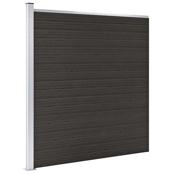 vidaXL Πάνελ Περίφραξης Μαύρο 175 x 186 εκ. από WPC
