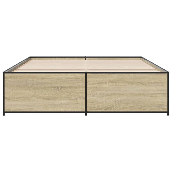 vidaXL Πλαίσιο Κρεβατιού Sonoma Δρυς 160x200 εκ. Επεξ. Ξύλο & Μέταλλο