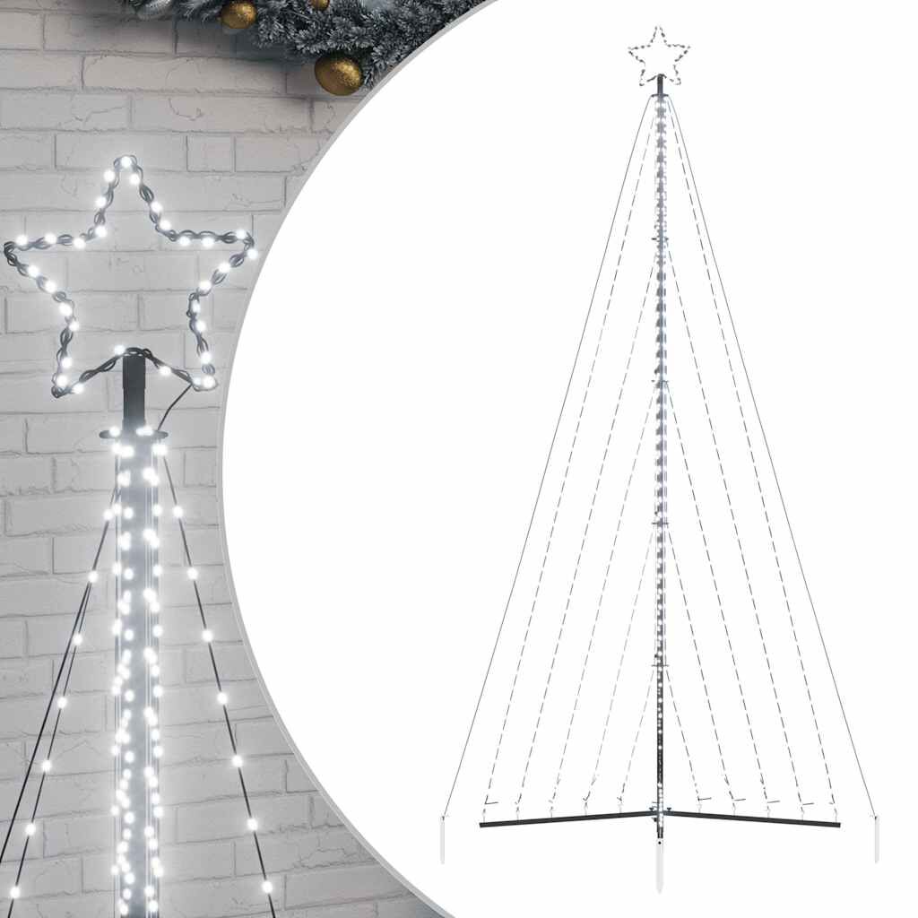 vidaXL Χριστουγεννιάτικο δέντρο LED 570 LED Ψυχρό Λευκό 399 εκ.