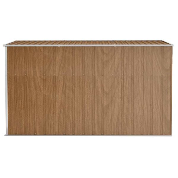vidaXL Επιτοίχια Αποθήκη Κήπου Καφέ 118x288x178 εκ. από Γαλβανισμένο Ατσάλι