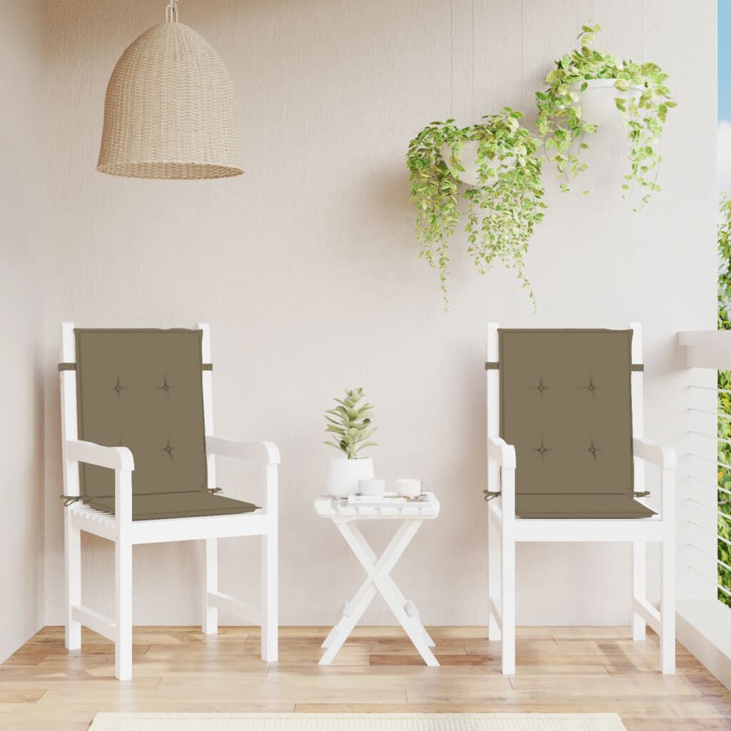 vidaXL Μαξιλάρια Καρέκλας με Πλάτη 2 τεμ. Taupe 100x50x4 εκ. Ύφασμα