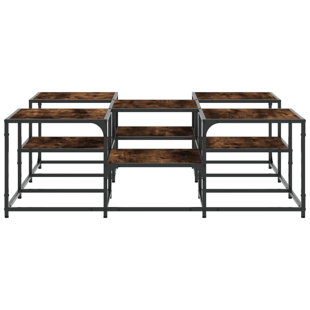 vidaXL Τραπεζάκι Σαλονιού Καπνιστή Δρυς 121x121x40εκ. Επεξεργασμ. Ξύλο