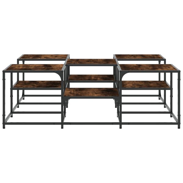 vidaXL Τραπεζάκι Σαλονιού Καπνιστή Δρυς 121x121x40εκ. Επεξεργασμ. Ξύλο