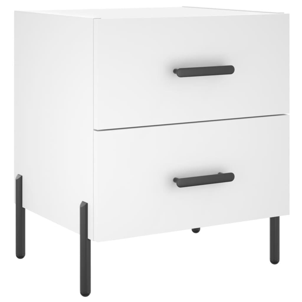 vidaXL Κομοδίνα 2 τεμ. Λευκά 40 x 35 x 47,5 εκ. από Επεξεργασμένο Ξύλο