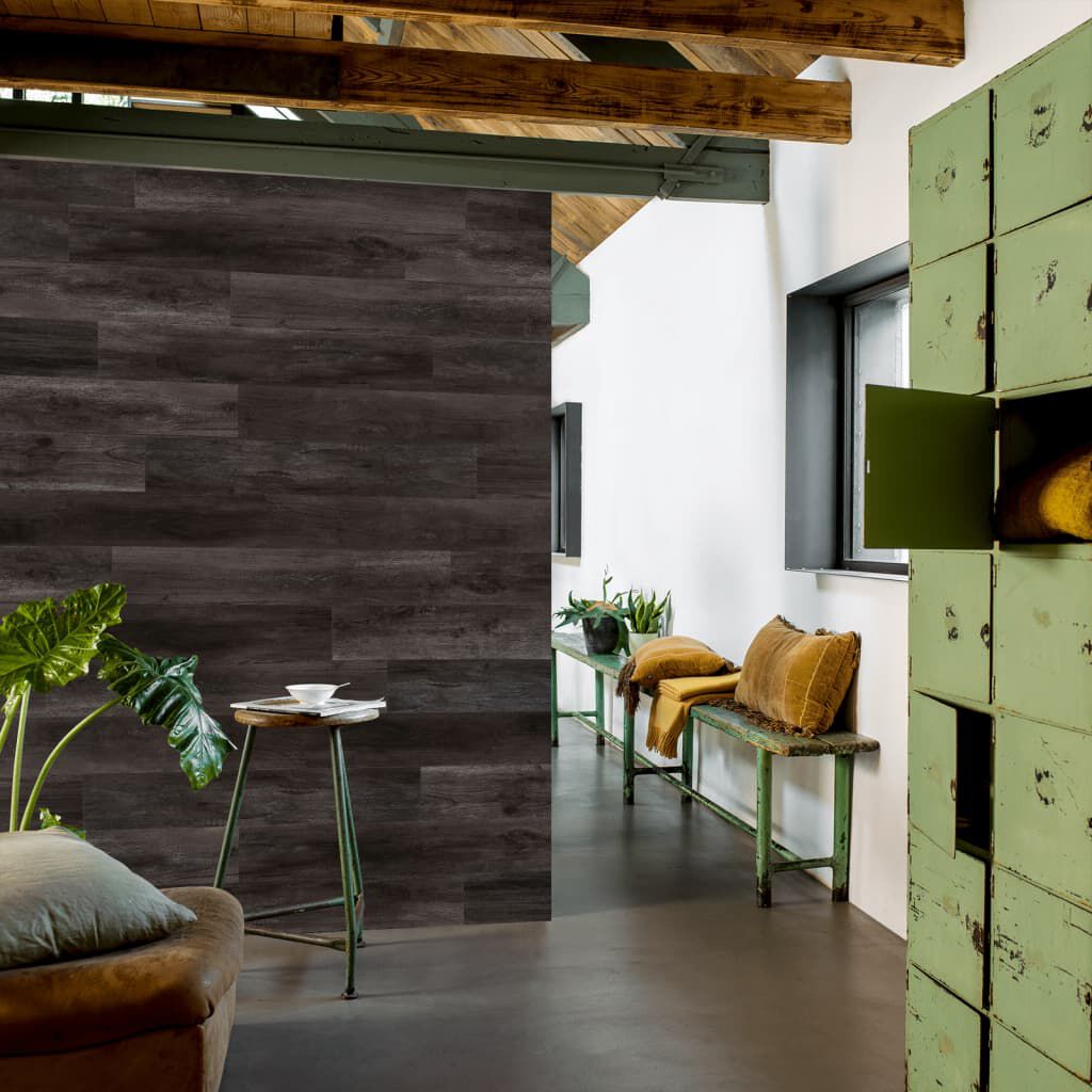 WallArt Πάνελ Τοίχου Όψη Barnwood Δρυός "GL-WA33" 30 τεμ Ανθρακί Μαύρο