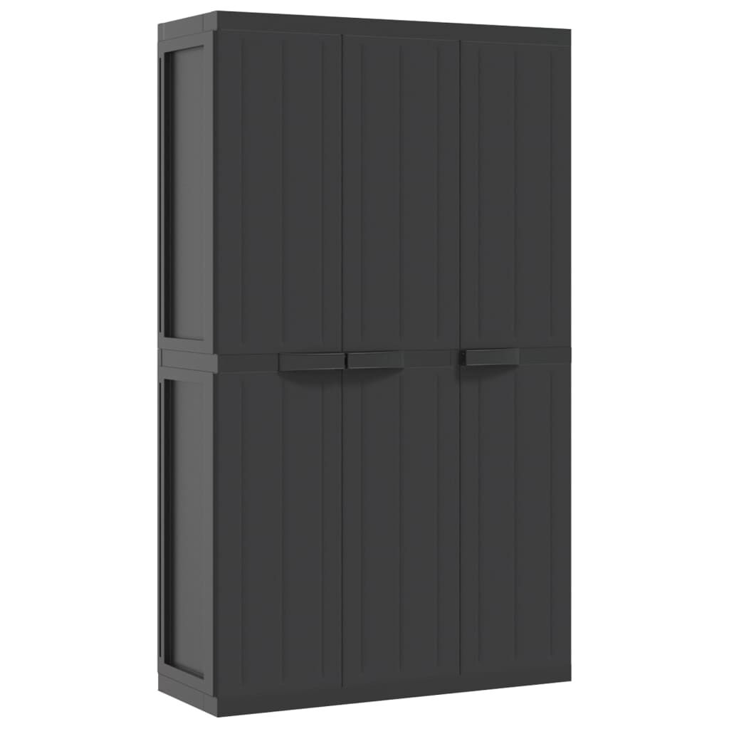 vidaXL Ντουλάπι Αποθ. Εξ. Χώρου Μαύρο 97x37x165εκ. Πολυπροπυλένιο