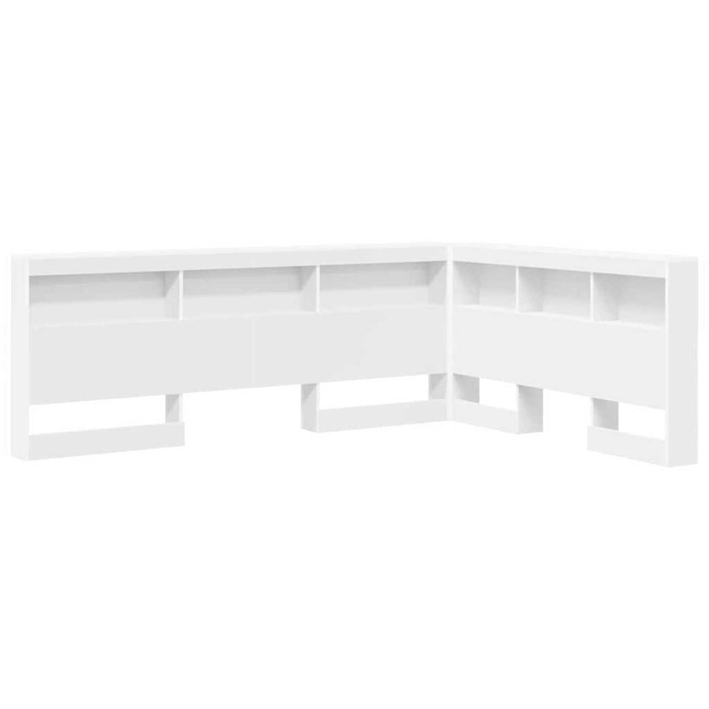 vidaXL Κεφαλάρι Αποθήκης με ράφι Λευκό 135 cm Επεξεργασμένο ξύλο