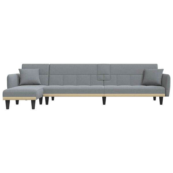 vidaXL Καναπές Κρεβάτι Γωνιακός Αν. Γκρι 275x140x70 εκ. Υφασμάτινος