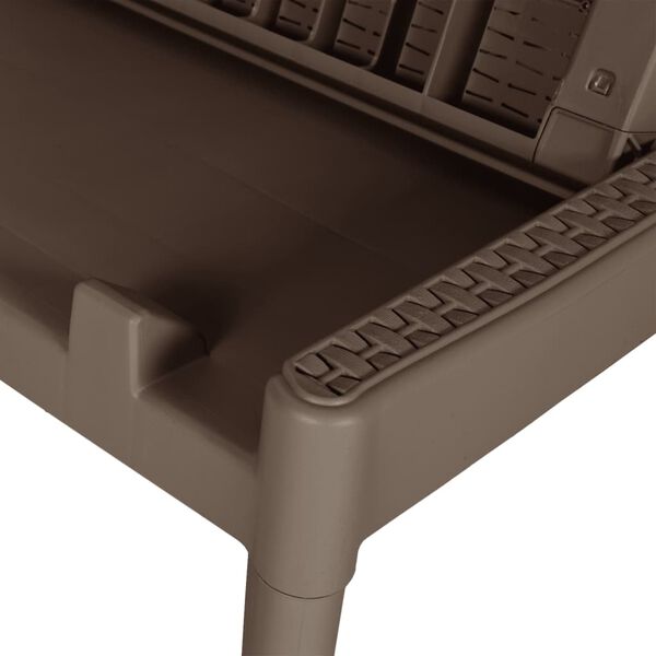 vidaXL Ξαπλώστρα Καφέ 186 x 60 x 29 από Πολυπροπυλένιο