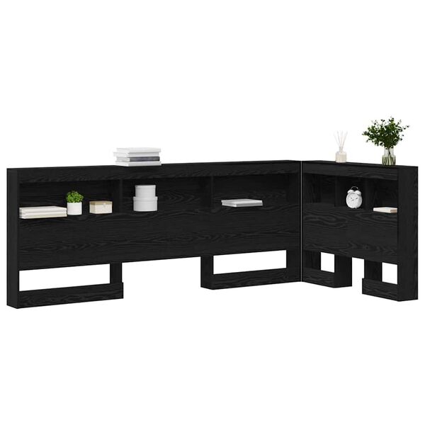 vidaXL Κεφαλάρι Αποθήκης με ράφι Μαύρη δρυς 75 cm Επεξεργασμένο ξύλο