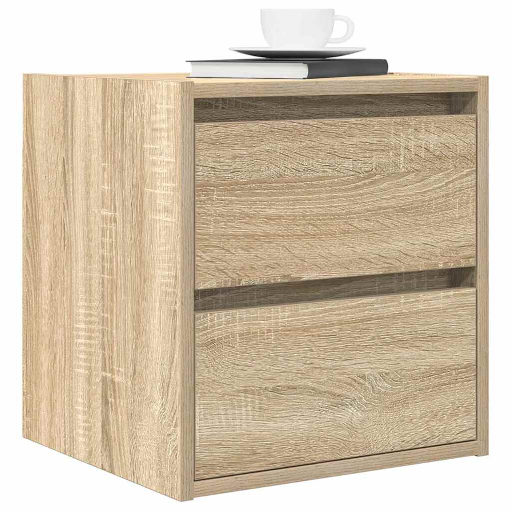 vidaXL Κομοδίνα Επιτοίχια 2 τεμ. Sonoma Δρυς 38x34x40 εκ.