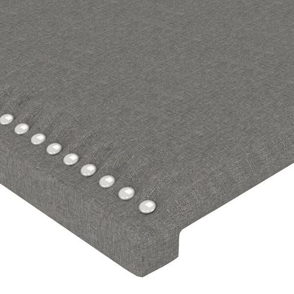 vidaXL Κεφαλάρι Κρεβατιού LED Σκούρο Γκρι 93x16x78/88 εκ. Υφασμάτινο