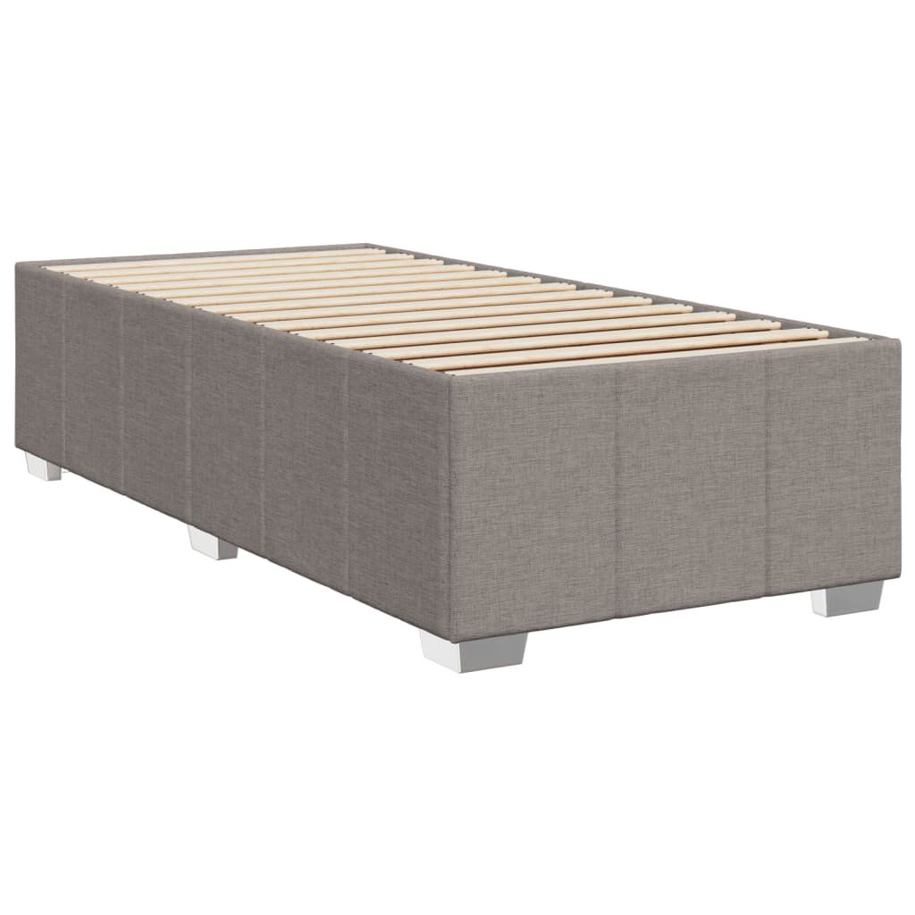 vidaXL Κρεβάτι Boxspring με Στρώμα Taupe 90x200 εκ. Υφασμάτινο
