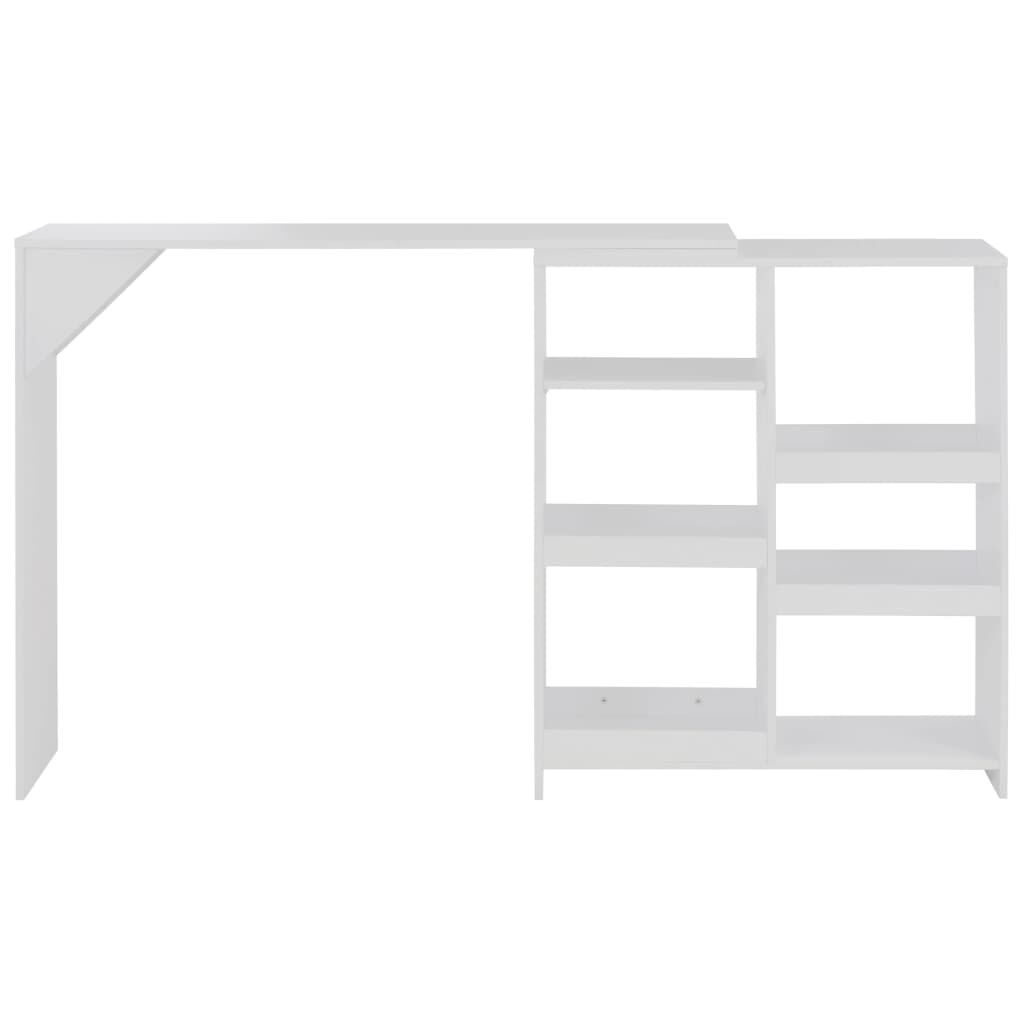 vidaXL Τραπέζι Μπαρ με Κινητό Ράφι Λευκό 138 x 39 x 110 εκ.