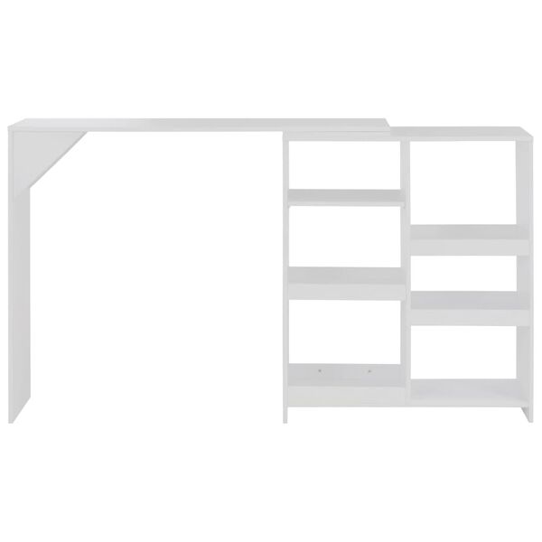 vidaXL Τραπέζι Μπαρ με Κινητό Ράφι Λευκό 138 x 39 x 110 εκ.