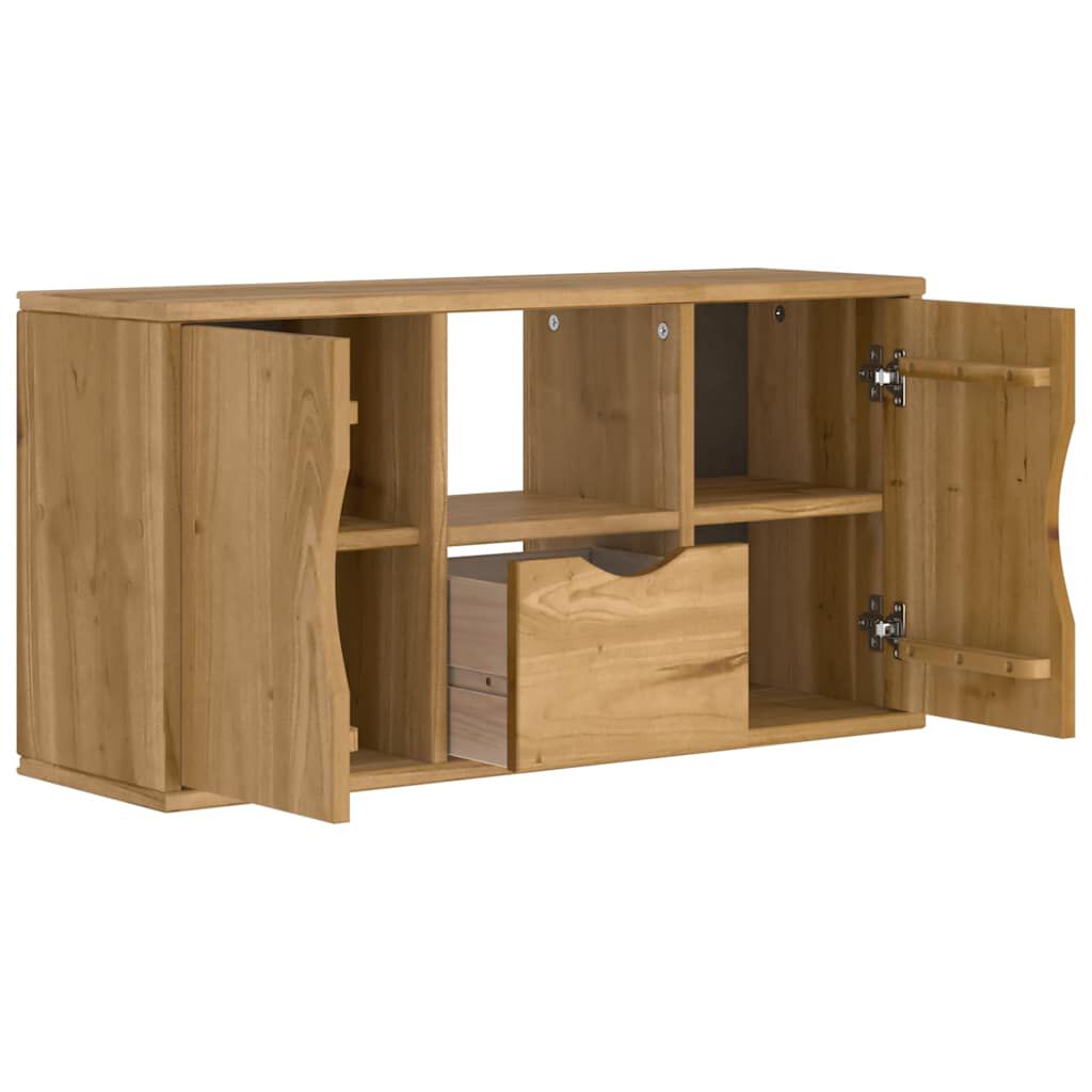 vidaXL Έπιπλο Τηλεόρασης με Συρτάρι ODDA 79x24x40εκ. Μασίφ Ξύλο Πεύκου