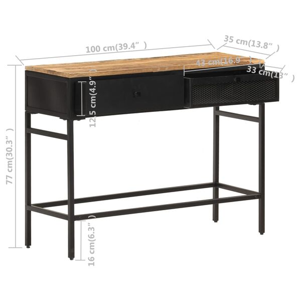 vidaXL Συρταριέρα 100 x 35 x 77 εκ. από Μασίφ Ξύλο Μάνγκο