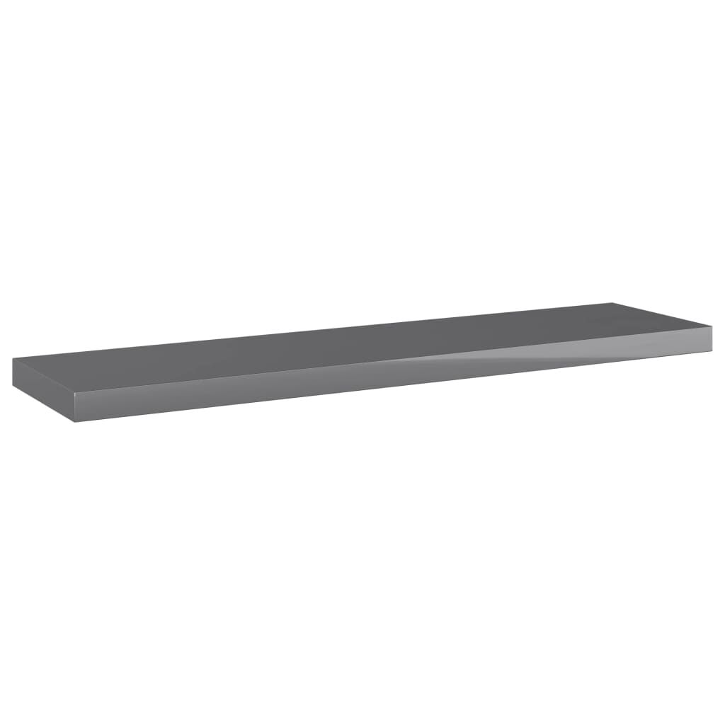 vidaXL Ράφια Βιβλιοθήκης 4 τεμ. Γυαλ. Γκρι 40x10x1,5 εκ. Μοριοσανίδα