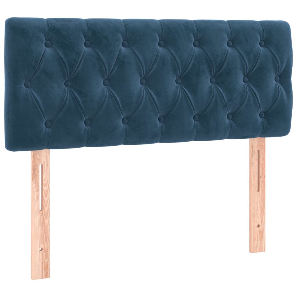vidaXL Κρεβάτι Boxspring με Στρώμα Σκούρο Μπλε 90x190 εκ. Βελούδινο
