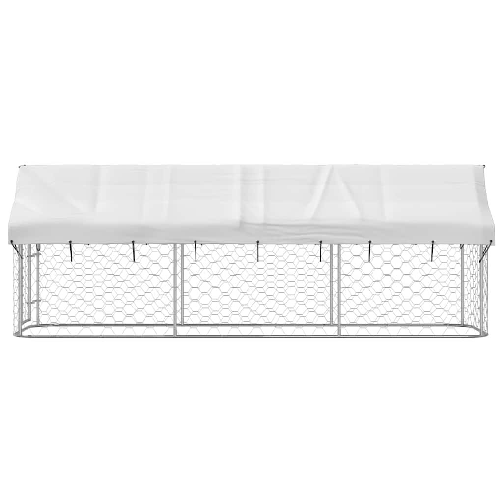 vidaXL Κλουβί Σκύλου Εξωτερικού Χώρου 400 x 100 x 150 εκ. με Στέγαστρο