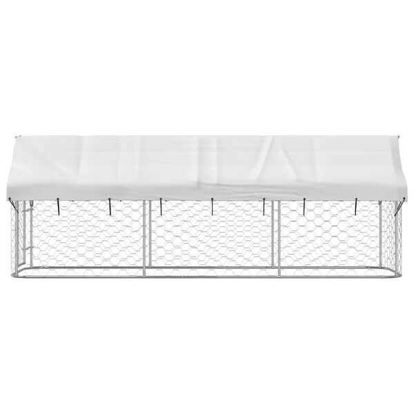 vidaXL Κλουβί Σκύλου Εξωτερικού Χώρου 400 x 100 x 150 εκ. με Στέγαστρο