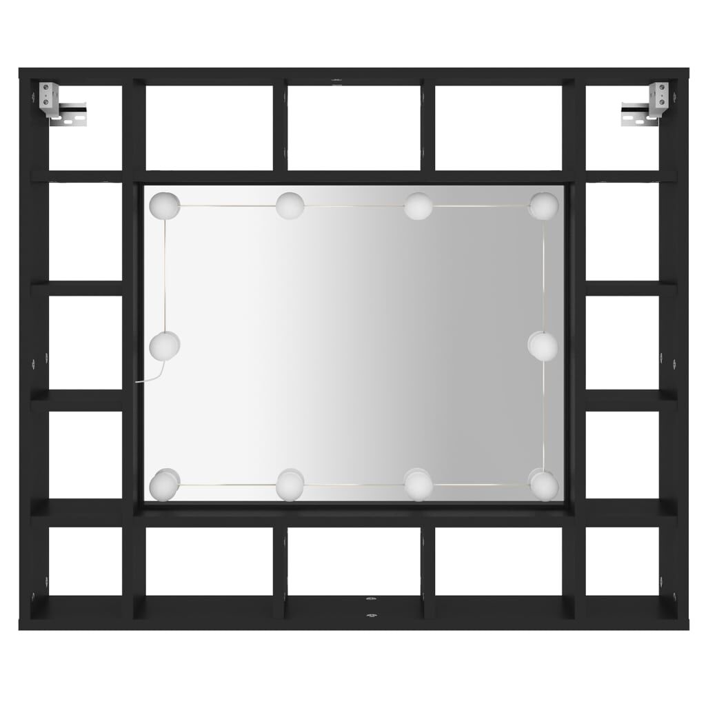 vidaXL Έπιπλο Καθρέπτη LED Μαύρο 91 x 15 x 76,5 εκ.