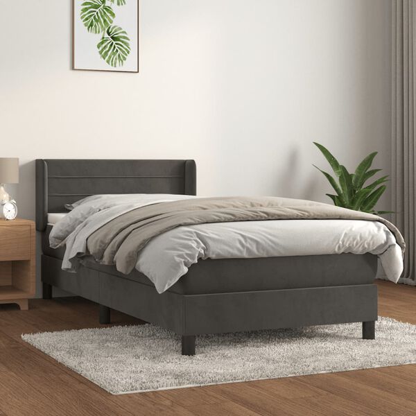 vidaXL &Kappa;&rho;&epsilon;&beta;ά&tau;&iota; Boxspring &mu;&epsilon; &Sigma;&tau;&rho;ώ&mu;&alpha; &Sigma;&kappa;&omicron;ύ&rho;&omicron; &Gamma;&kappa;&rho;&iota; 90x190 &epsilon;&kappa;. &Beta;&epsilon;&lambda;&omicron;ύ&delta;&iota;&nu;&omicron;