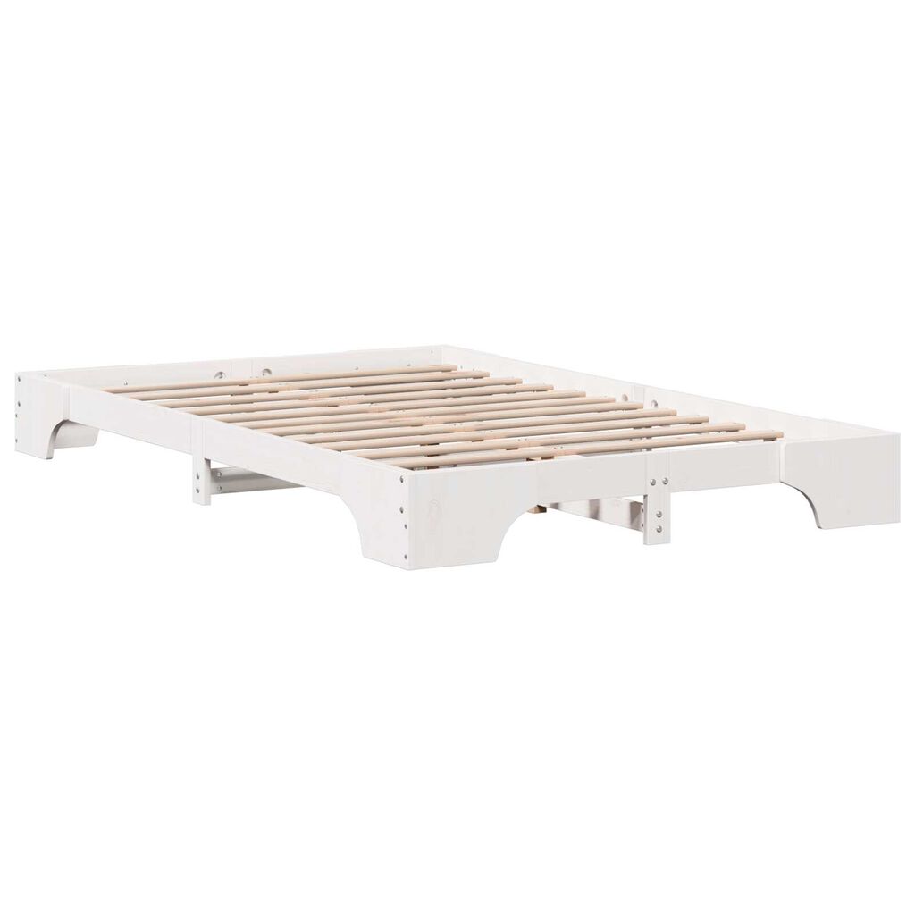 vidaXL Κρεβάτι Λευκό Ξύλο 140 x 190 cm Κρεβάτι Ορθογώνιο Μοντέρνο