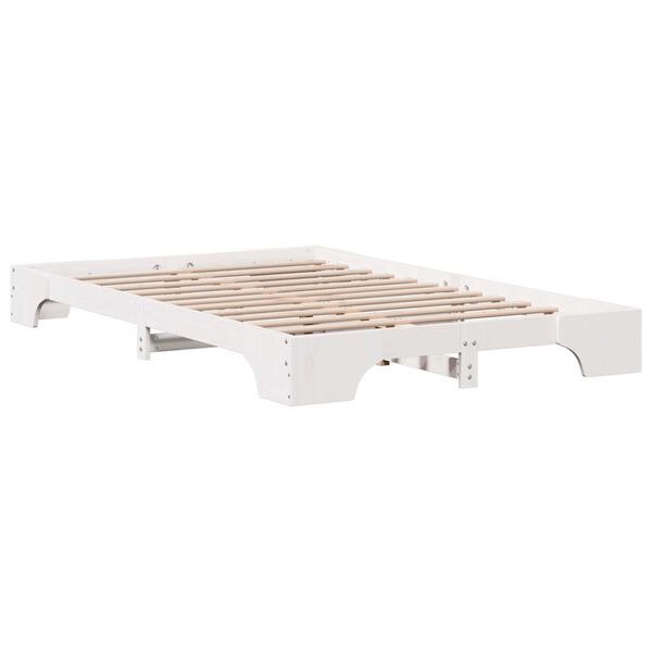 vidaXL Κρεβάτι Λευκό Ξύλο 140 x 190 cm Κρεβάτι Ορθογώνιο Μοντέρνο