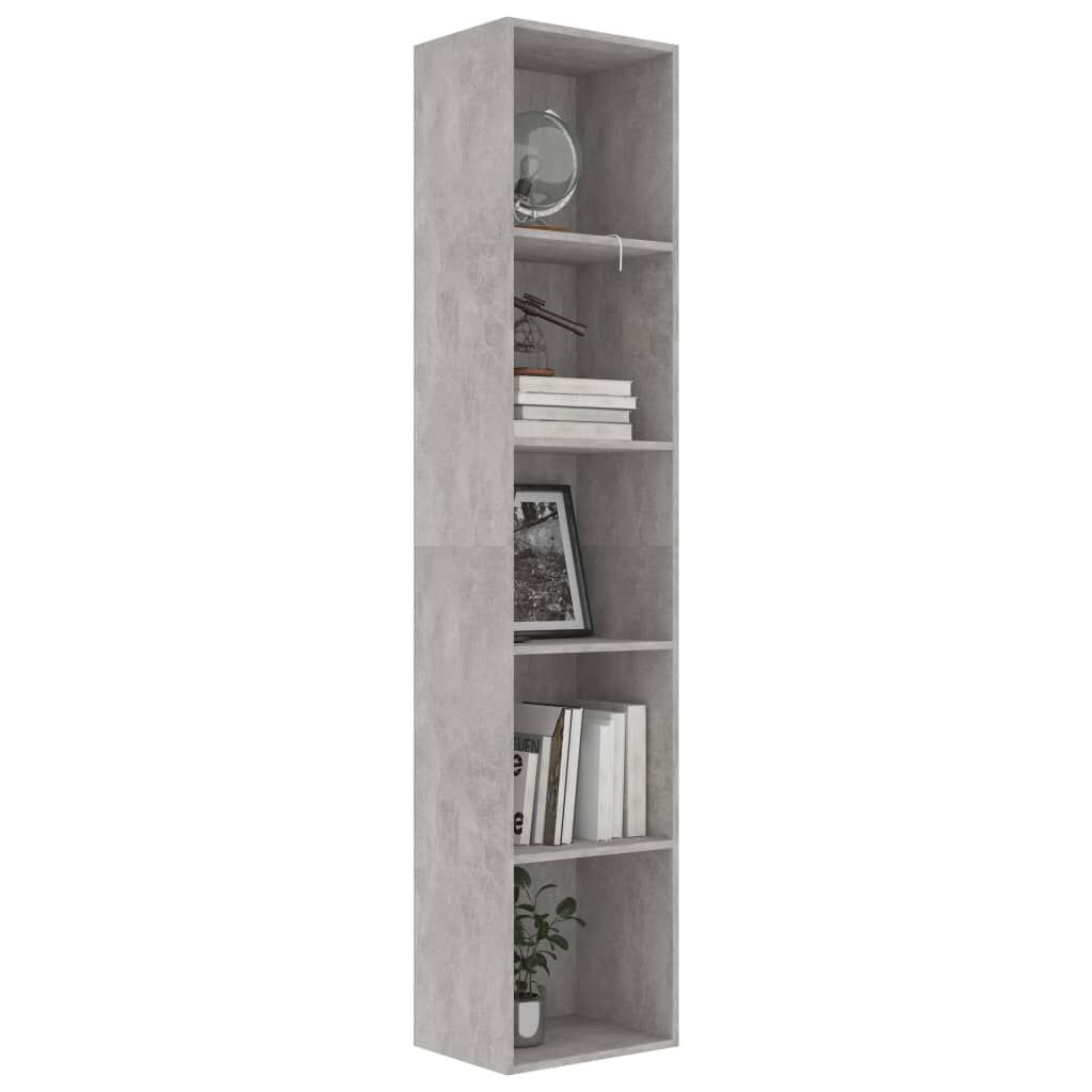 vidaXL Βιβλιοθήκη Γκρι του Σκυροδέματος 40x30x189 εκ. από Επεξ. Ξύλο