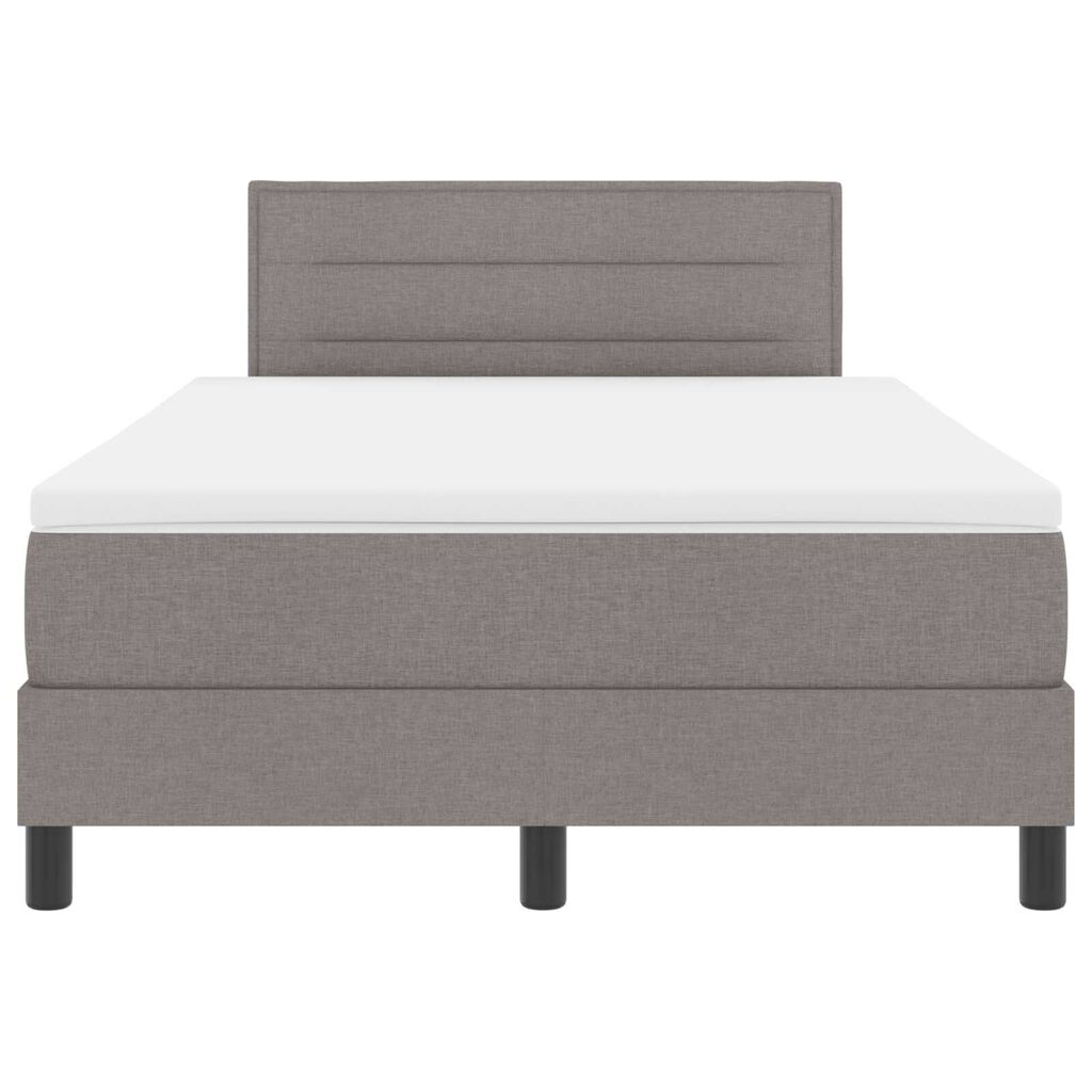 vidaXL Κρεβάτι Box Spring με Στρώμα & LED Taupe 120x200 εκ. Ύφασμα