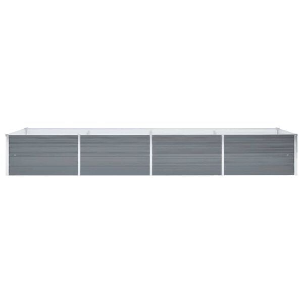 vidaXL Ζαρντινιέρα Υπερυψωμένη Γκρι 320x80x45 εκ. Γαλβανισμ. Χάλυβας