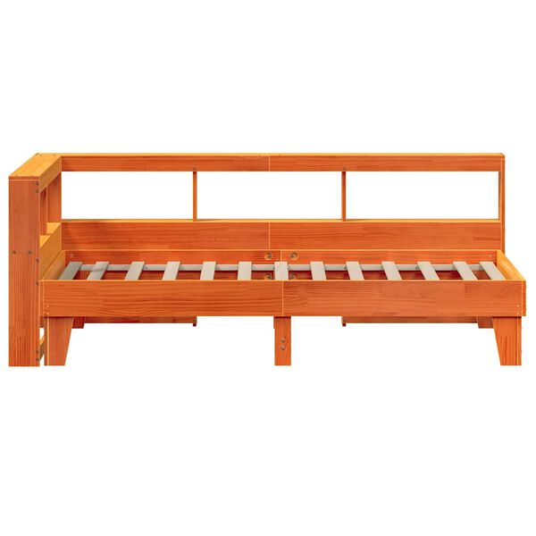 vidaXL Κρεβάτι Βιβλιοθήκη Χωρίς Στρώμα 75x190 εκ Μασίφ Ξύλο Πεύκου