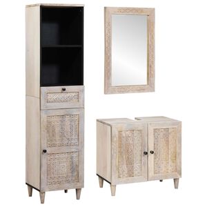 vidaXL &Sigma;&epsilon;&tau; &Epsilon;&pi;ί&pi;&lambda;&omega;&nu; &Mu;&pi;ά&nu;&iota;&omicron;&upsilon; 3 &tau;&mu;&chi;. &Lambda;&epsilon;&upsilon;&kappa;ό 38 x 33 x 160 &epsilon;&kappa;.