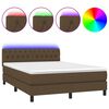 vidaXL &Kappa;&rho;&epsilon;&beta;ά&tau;&iota; Boxspring &mu;&epsilon; &Sigma;&tau;&rho;ώ&mu;&alpha; & LED &Sigma;&kappa;.&Kappa;&alpha;&phi;έ 140x190 &epsilon;&kappa; &Upsilon;&phi;&alpha;&sigma;&mu;ά&tau;&iota;&nu;&omicron;
